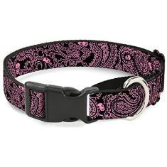 Buckle-Down Coleira para cães martingale - Bandana/caveiras roxa/branca - 2,54 cm de largura - serve para pescoços de 38,1-66,04 cm - Grande