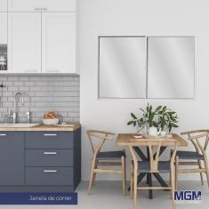 Janela de Alumínio de Correr 120x150cm 2 Folhas com Vidro Liso Linha Soft mgm