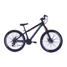 Bicicleta Vikingx Tuff 30 Freeride Aro 26 Freio A Disco Cambios Shimano Preto Amarelo Neon