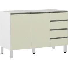 Balcão De Pia Sem Tamp 120cm Branco Com Kashmir