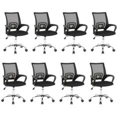 Kit 8 Cadeiras Escritório Diretor Tela Mesh Manchester - Espresso Móve