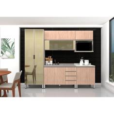 Armário De Cozinha Compacta 6 Peças Sem Tampo De 120cm Crema