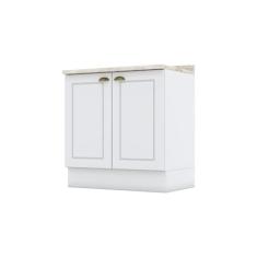 Balcão para Cozinha 2 Portas 80cm com Tampo Para Cooktop Emily Branco Hp/calcare