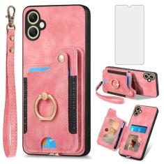 Asuwish Capa de telefone para Samsung Galaxy A05 capa carteira com protetor de tela de vidro temperado e alça de pulso RFID suporte de cartão de crédito anel acessórios para celular Ao5 A 05 mulheres