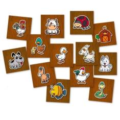 Jogo da Memória Fazendinha Infantil 40pçs Percepção Tátil Visual Pais e Filhos