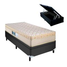 Cama Baú Preta Solteiro Arezzo Molas Ensacadas - Portobel