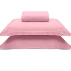 Jogo De Cama Buettner Casal Malha 100% Algodao Liso 3 Peças Image Rose