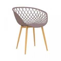 Cadeira Com Braços Polipropileno Clarice Rivatti Camurça