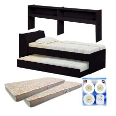 Cama Solteiro Bicama Estante +luz+2colc Ditália BB2829 Cozy