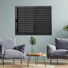 Janela Veneziana de Alumínio 3 Folhas 120 X 150cm Linha Modular - Esqu
