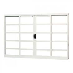 Janela de Aço de Correr 100x120cm 4 Folhas Minas Sul MGM Branco