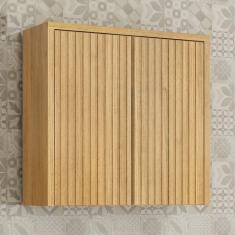 Armário Aéreo para Cozinha 80cm 2 Portas Ripado Torino Cinamomo