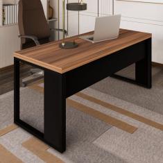 Mesa Retangular Pé Quadro 170x70x73,5cm Marrom/Preto