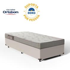 Cama Box com Colchão de Espuma Ortobom Light Liso Solteiro 78cm