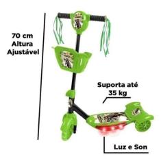 Patinete 3 Rodas Infantil Musical Com Luzes E Cesta - DM BRASIL