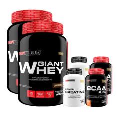 KIT 2x Giant Whey 900g + 2x Power Creatina 100g + 2x BCAA 4,5 100g - B