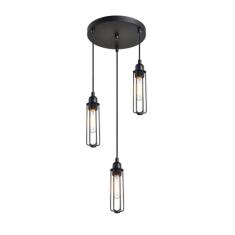 Luminária Pendente Aramado Tubi TRIO Preto Ref: Lt-167-3 - Luxtek, Biv