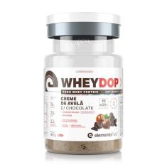 Whey Protein WHEYDOP X 900g Sabor Creme de Avelã com Chocolate elementoPuro Proteína Concentrada não desnaturada e Isolada