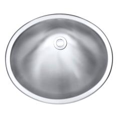 Cuba Oval Para Banheiro Inox 1mm Escovado C120 48,6x41x17,8 Cm - Aço Escovado