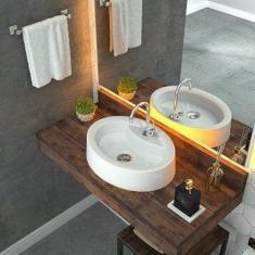 Kit Cuba Ov43 com Torneira 1198 Metal e Válvula Click 1 Polegada B e Sifão Pvc e Flexível Compace Branca