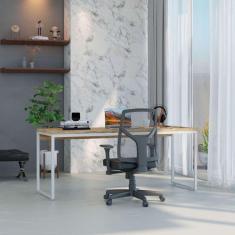 escrivaninha studio carvalho e branca 180 cm