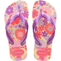 Chinelo Havaianas Infantil, Kids Flores 29/0 Buttercream, Havaianas