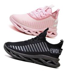 Tênis Esportivo Feminino Evoltenn Academia - 2 Pares Rosa e Preto, Ros