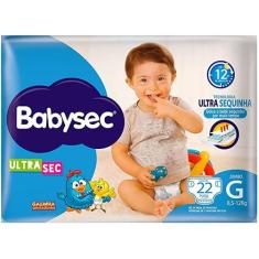 Fralda Babysec Ultrasec Jumbo Galinha Pintadinha G com 22 unidades
