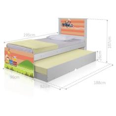 Bicama Juvenil Adesivada Trenzinho com Colchões - CasaH