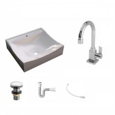 Kit Cuba Q440 Com Torneira Luxo 1195 Metal E Válvula Click