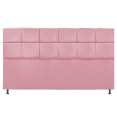 Cabeceira Estofada Damares 195 Cm King Size Suede Rosa Bebê