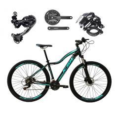 Bicicleta 29 Feminina KSW MWZA Câmbio Shimano Deore 27v K7 Freio Hidráulico Kit 3x9 Suspensão Trava-Feminino