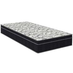 Cama Box Baú Preto E Colchão Airtech 150 Espuma D45 Solteiro Ortobom