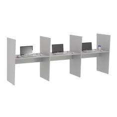 Mesa de Atendimento 3 Lugar Iron Cinza