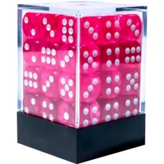 Kit 36 Dados D6 12mm Rpg | Translúcido + Caixinha Protetora