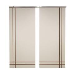 Porta Dupla Branco Prime Frisada Kit Alumínio F06 - 210x180