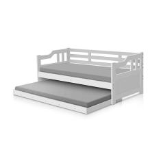 Sofa Cama Solteiro De Madeira Com Braços E 2 Colchões - Branco - Branco