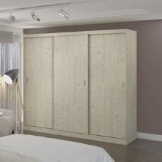 Guarda Roupa Casal 3 Portas de Correr 4 Gavetas 1905 Foscarini Marfim Areia