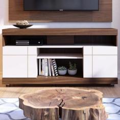 Rack para TV Até 42 Polegadas 2 Portas Yara Nogueira Real/Off White - 