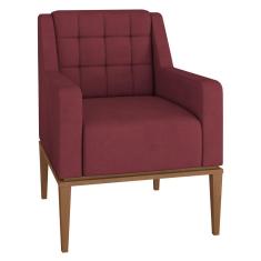 Poltrona Decorativa Sala Estar Madonna Suede Bordô Gran Belo