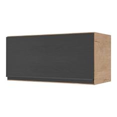 Armário de Cozinha Aéreo 1 Porta Basculante 70cm Lisboa Multimóveis Mp2125 Rustic/preto