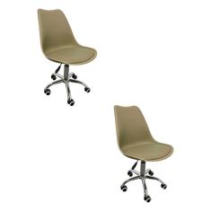 Kit 2 Cadeiras Escritório Giratória Chicago Fratini  Cinza