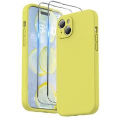 SURPHY Capa projetada para iPhone 15 Plus com protetor de tela e cordão, alça de telefone e capa de telefone de silicone líquido (proteção para câmera e forro de microfibra macia) 6,7 polegadas 2023,