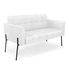 Sofá Namoradeira 2 Lugares Pé de Ferro Preto Elisa Corano D03 - D`Rossi