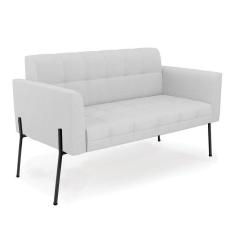 Sofá Namoradeira 2 Lugares Base Pé de Ferro Preto Elisa Linho D03 - D`Rossi