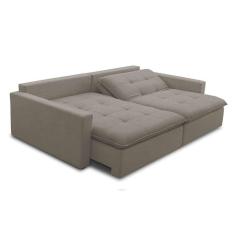 sofá 3 lugares retrátil sem caixa capri veludo castor