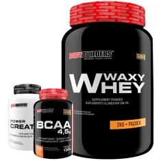 Kit Whey Protein Waxy Whey 2kg + BCAA 4,5 100g + Creatina 100G - BodyBuilders-Unissex