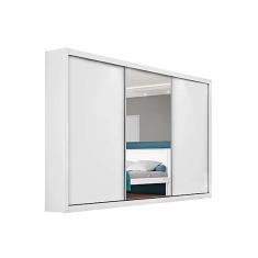 Guarda Roupa Casal 3 Portas de Correr e 6 Gavetas c/1 Espelhos Toronto Branco - Europa