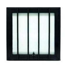 Janela Maxiar De Banheiro Com Grade 50X50 Preto - Esquadrias Brasil