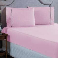 Conjunto Cama Solteiro 400 Fios Lençol com Elástico Fronha Ponto Palit